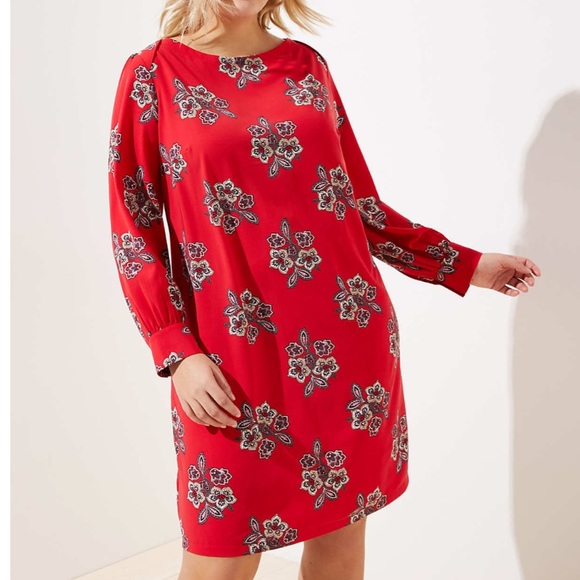 LOFT Dresses & Skirts - Bloom Cuffed Shirtdress